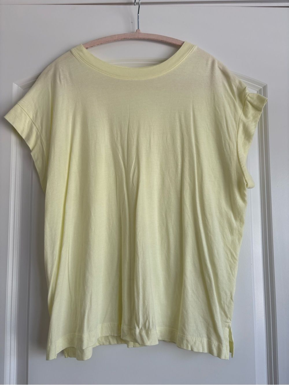 a new day Pale Yellow Short Sleeve Crewneck Tee